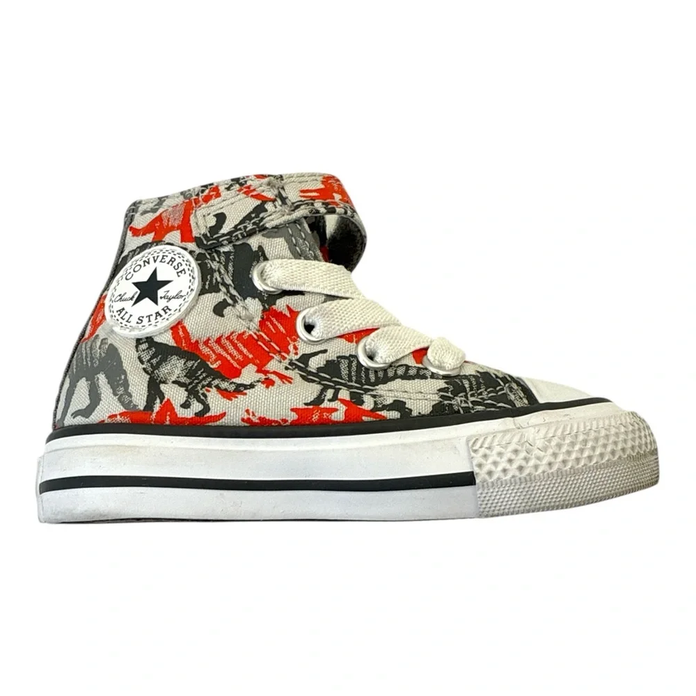 Converse All Star Toddler Low Dinosaur Print Sneakers Shoes‎ Toddler, Size 4